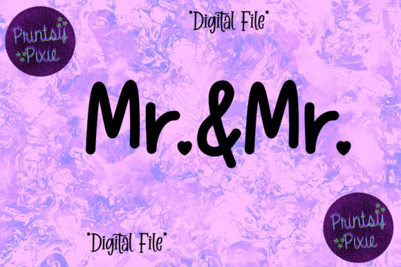 Mr and Mr Couple Graphics for Crafts
