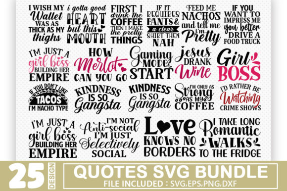 Quotes SVG Bundle Vol 2: Graphics for Crafts