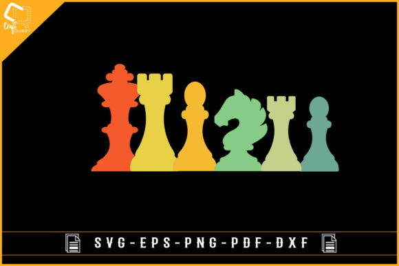 Retro Chess Graphics for Crafts & Web
