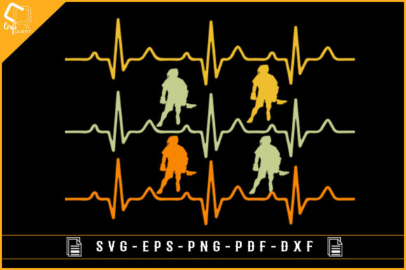 Retro Lacrosse Heartbeat Graphics for Crafts