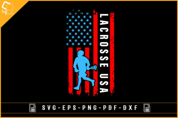 Vintage Lacrosse Player USA Graphics & Crafts